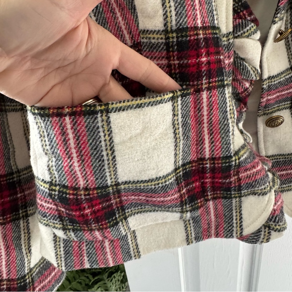 Talbots Tartan Plaid Wool Ruffle Blazer - Picture 7 of 9